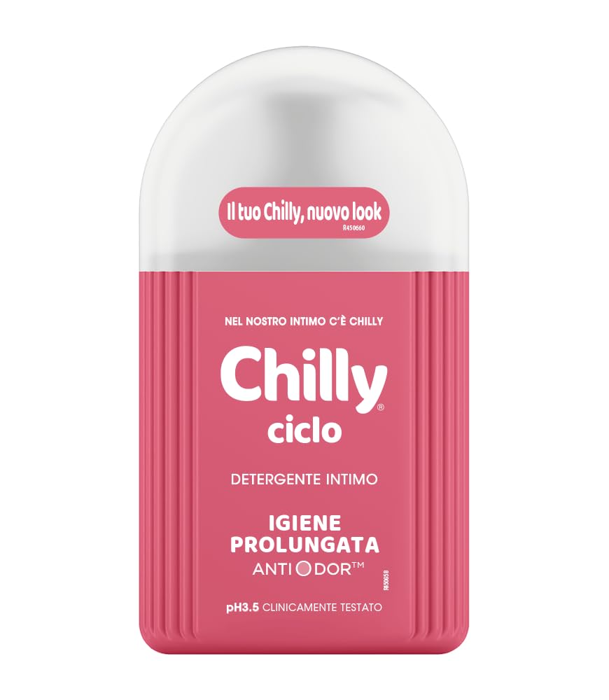 Chilly Ciclo - Limpiador íntimo (12 unidades, sensación higiénica y protección duradera, especialmente desarrollado para el ciclo menstrual, 200 ml, incluye llavero Beni Culinari gratuito)
