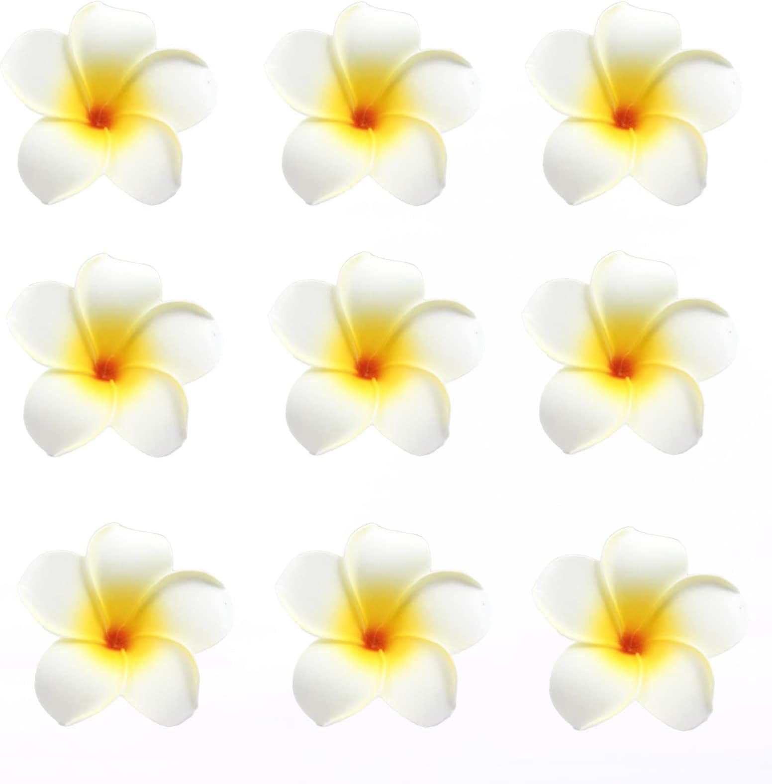 GaobigeGaobige Artificial Flowers Plumeria Foam 50PCS Diameter 2.6 Inch Hawaiian Flower Petals for Wedding Party Decoration
