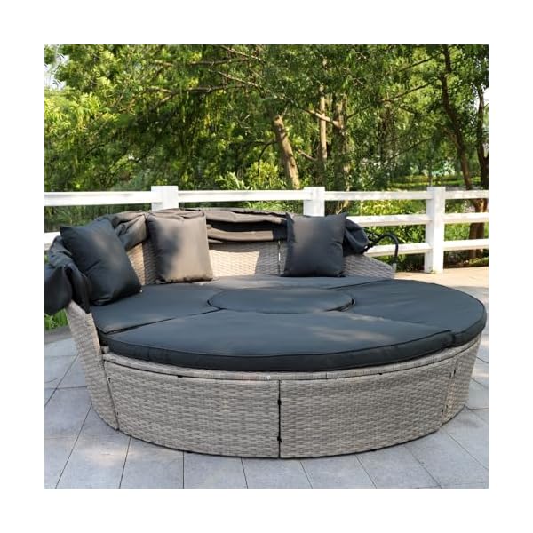 Polyrattan Sonneninsel Hellgrau