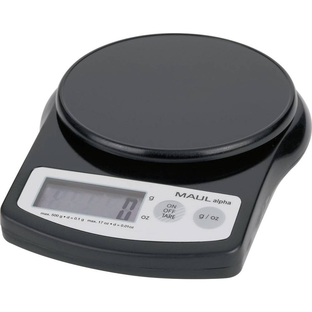 MAUL Balance de précision MAULalpha 1640590 noir Alimentations par piles capacité 500g