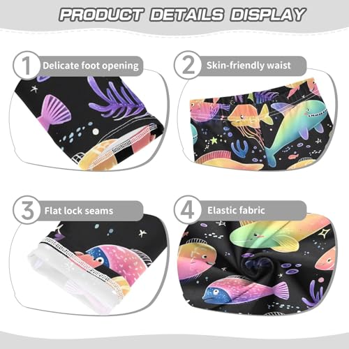 Cute Neon Fish Girls Leggings Soft Stretch Workout Yoga Dance Pants for Kids Casual Tights3