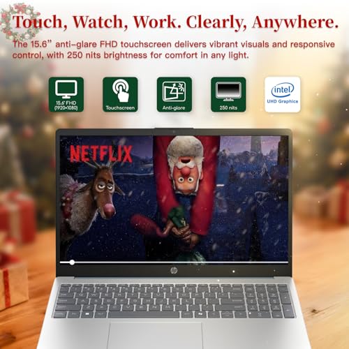Image of HP Touchscreen Laptop 2026 - Windows 11 Pro, 15.6 inch FHD Touch, Intel Core i3‑N305, Wi‑Fi 6, Copilot AI, Long Battery Life, Business Laptop for Study & Work, w /Redragon Kit, Blue, 16GB RAM, 512GB SSD