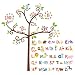 Decowall DA-1503 Animal Alphabet ABC and Owl Numbers Tree Kids Wall Decals Wall Stickers Peel and Stick Removable Wall Stickers for Kids Nursery Bedroom Living Room