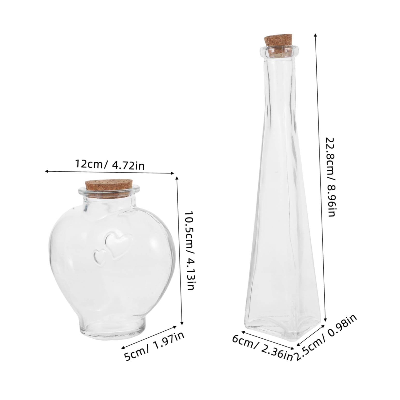 Juego De 3 Botellas Para Ceremonias, Tarros De Arena, Botellas Decorativas Para Ceremonias De Boda, Botellas De Cristal Con Forma De Corazón, Contenedor De Arena Para Ceremonias