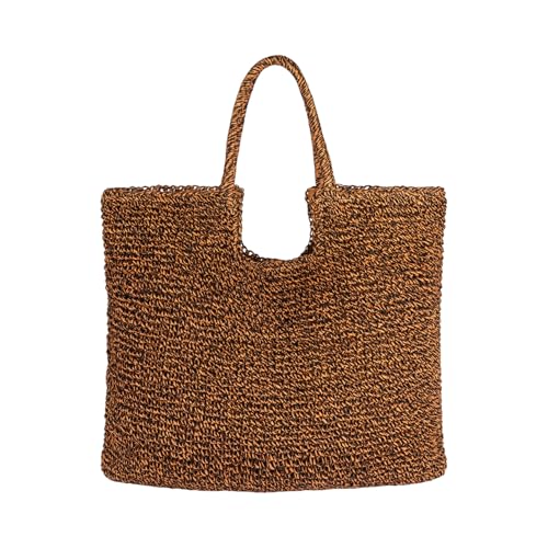 Image of Roxy Women's Beach Tote Bag | Travel | Vacation | Straw | Lightweight | Breathable, Coconut Pie - Anthracite