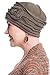 Headcovers Unlimited Distressed Rosette Beanie Hat - All Cotton Cancer Hats for Women Taupe