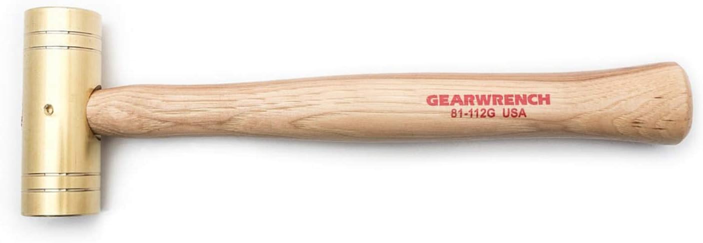 GearWrench 81-112G Brass Hammer HMR BRS Hickory HNDL 2LB L