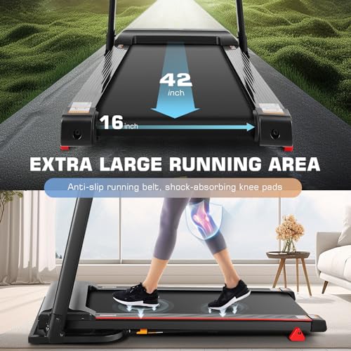 Image of Treadmill with Desk Workstation, Adjustable Height Foldable with Incline, 3 in 1 Treadmill with Removable Desk, Treadmills for Home Small, Powerful Walking Running Machine(Black)