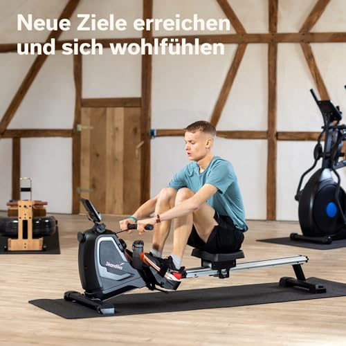 Skandika Roeitoestel, roeiergometer, tablethouder, rower met multifunctionele computer, 8 standen, weerstandsverstelling, onderhoudsarm - Afbeelding 6