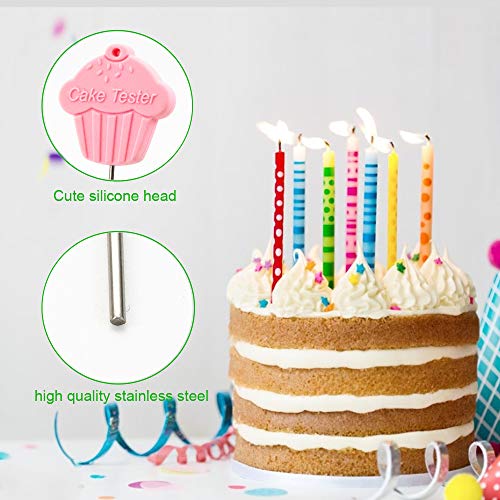Jugreat Christmas Gifts Cake Tester Needle,Cake Tester For Baking Metal,Kitchen Home Bakery Bread Tester,Pink-3 Pcs #TOP5