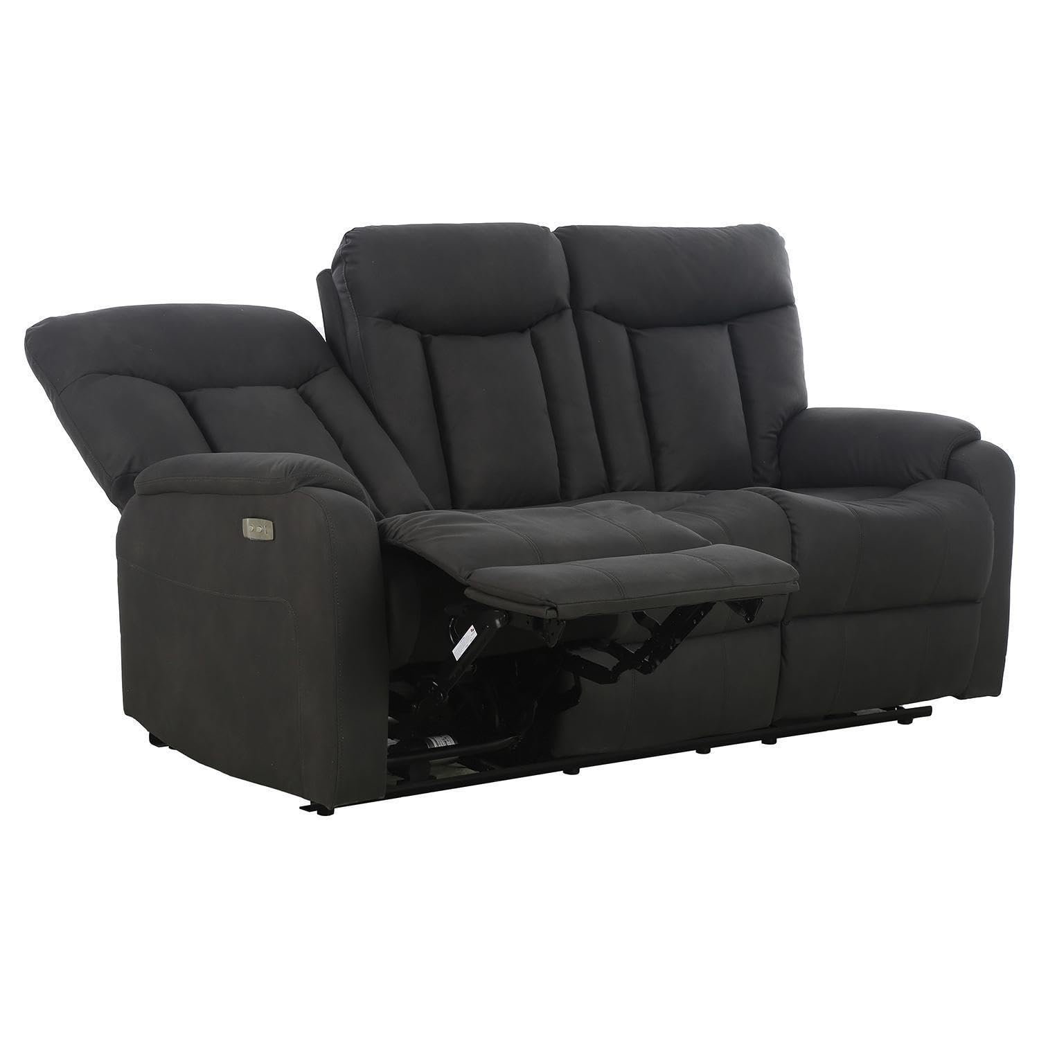 Sofa 3-Sitzer - Anthrazit - Mikrofaser - 1-motorig mit elektrischer Relaxfunktion