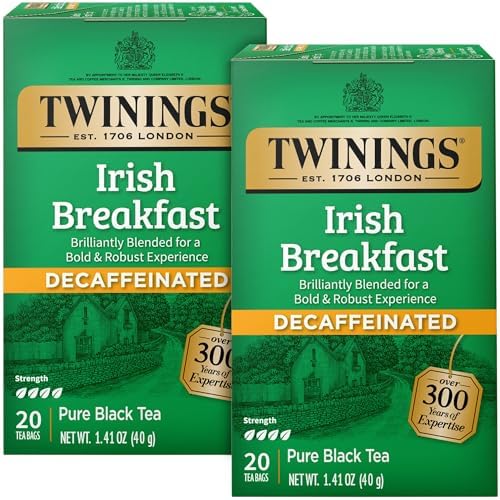 Twinings Irish Breakfast Tea, Decaf Tea Bags, Strong and