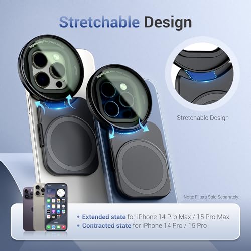 JJC 67mm Magnetischer Handy Filter Halterung Adapter für iPhone 17 14 15 16, 14 15 16 Pro, 14 15 16 Plus, 14 15 16 Pro Max, Magnetisch Filter Clip