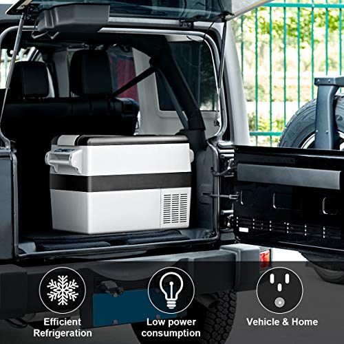 Costway Car Refrigerator, 55-Quart Dual-Zone Electric Cooler With Shockproof, Lcd Display, 12V/24V Dc, 100-240V Ac, -4°F To 50°F, Portable Car Fridge For Rv Truck Travel Home Camping Vehicles, Gray #TOP1