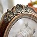 CISOO Vintage Oval Picture Frame 5x7 Antique Photo Frame Table Top Display and Wall Hanging Home Decor (Bronze Gold)
