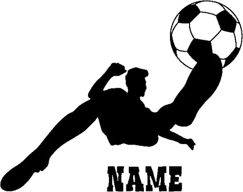 Miniatura 3 de Calcomanías personalizadas para pared de jugador de fútbol pateando, decoración de fútbol perfecta para habitación de niños y dormitorio deportivo,