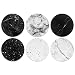 CARIBOU Coasters Black White Marble Design Absorbent Neoprene Coasters for Drinks, 6pcs Set