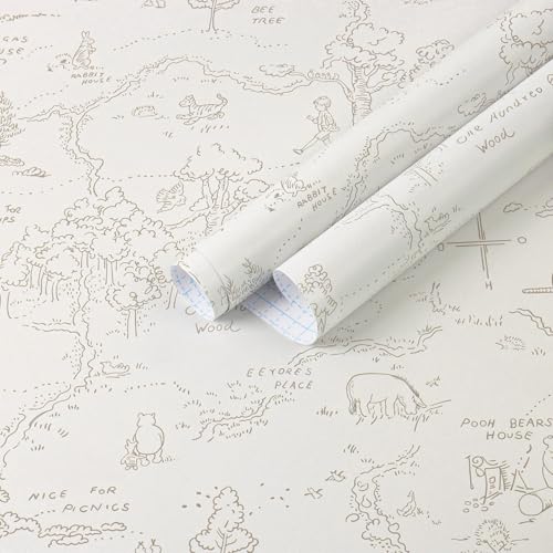 Dimoon 394"x17.3" Peel and Stick Wallpaper Contact Paper Boho Beige Wallpaper Brown Floral Removable Wall Paper Self Adhesive Vintage for Nursery Bedroom DIY Colorable Papel Tapiz para Pared