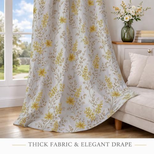 Image of STITCHNEST 'Florea Series' Premium Satin Room Darkening Curtains 7 Feet Long Set of 1 | Door Curtain 7 x 4 Feet | Blocks 70-80% Light | Ideal for Bedroom, Living Room & Home Decor