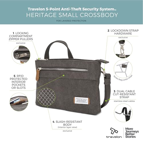 Travelon Women's Anti-Theft Heritage Small Crossbody Cross Body Bag3