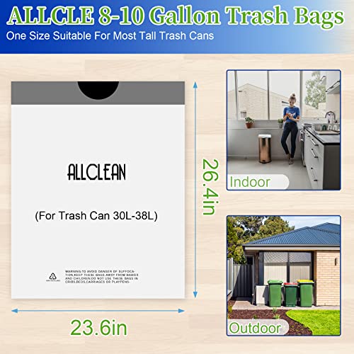 Ultra Strong Trash Bags 8-10 Gallon Medium Kitchen Drawstring, Food Storage Plastic Garbage Bags For Kitchen, Office, Commercial(White 30 Counts) 8 Gal/ 9 Gal/10 #TOP6