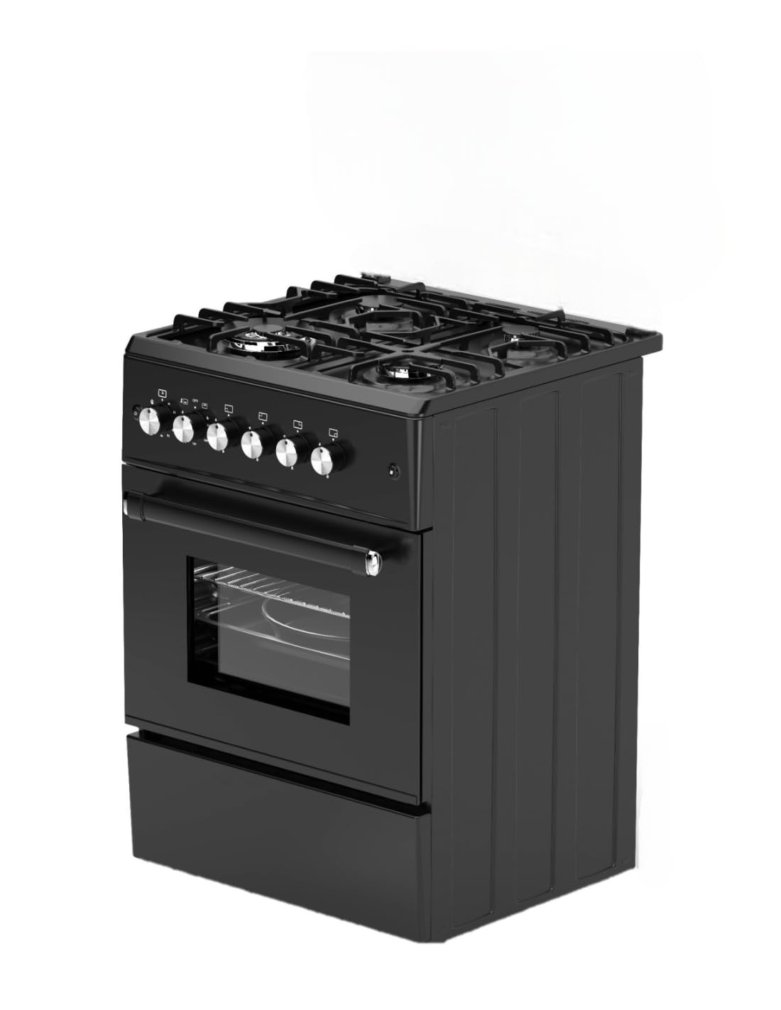 ALPHA Cocina de Gas VULCANO ELITE-60 Negro Mate. Encendido Automático, Wok.