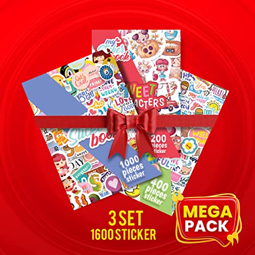 colortouch Mega Sticker Pack, 1600 Pcs Scrapbook Stickers for Children Adults, Kids, Girls - Image 2