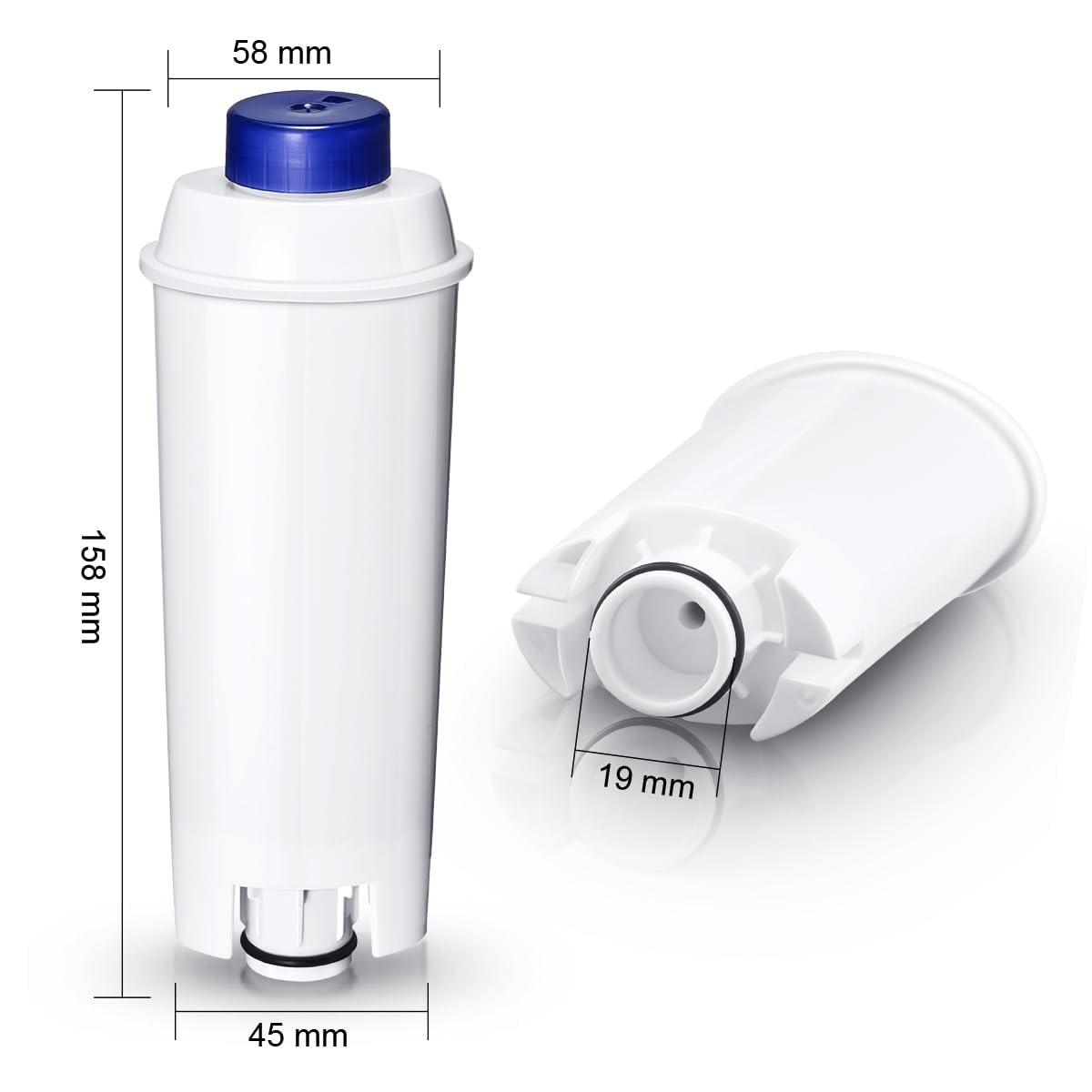 Filtro Acqua Addolcitore Compatibile con Macchine da Caffè Delonghi ECAM, Dinamica, Magnifica S, Rivelia, ETAM, Autentica, Esam, DLSC002, Filtro per Macchina Caffè Delonghi