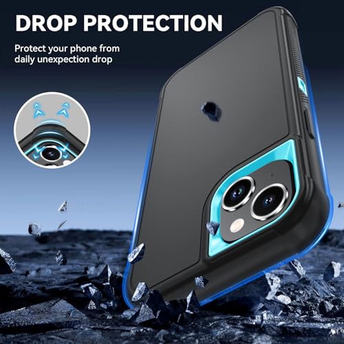 Image of SunStory Compatible with iPhone 14 Plus Case with HD Screen Protector, 3-Layer Heavy Duty Full-Body Cover,3 in 1 Hybrid Protective Case for iPhone 14 Plus 6.7 inch, BlackSkyBlue