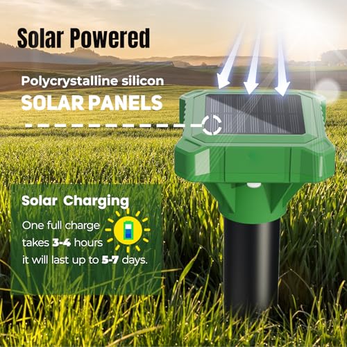 Ultrabot 08S Solar Mole Repellent Ultrasonic Snake Gopher Repeller Outdoor Waterproof Sonic Groundhog Repellent For Lawn Get Rid Of Snake Vole Gopher Groundhog Skunk Chipmunk  thumb #1