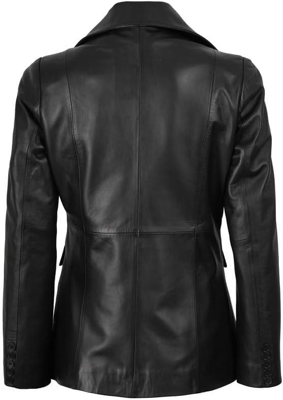 Blingsoul Leather Blazer Jacket Women - Leather Coats for Women - Image 4