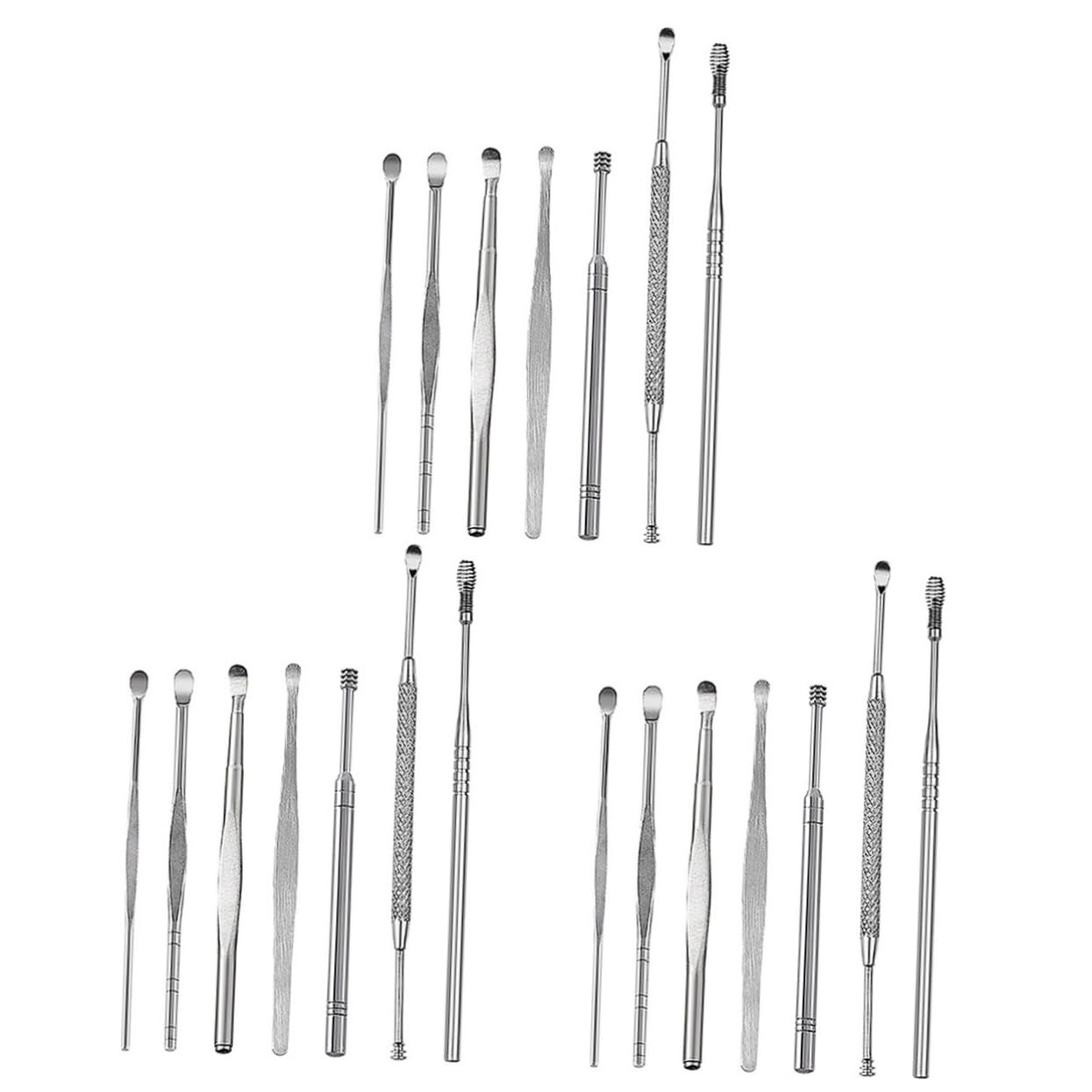 Beaupretty 21pcs Stainless Steel Ear Wax Removal Tools Ear Cleaning Supplies with Storage Box for Home Use for