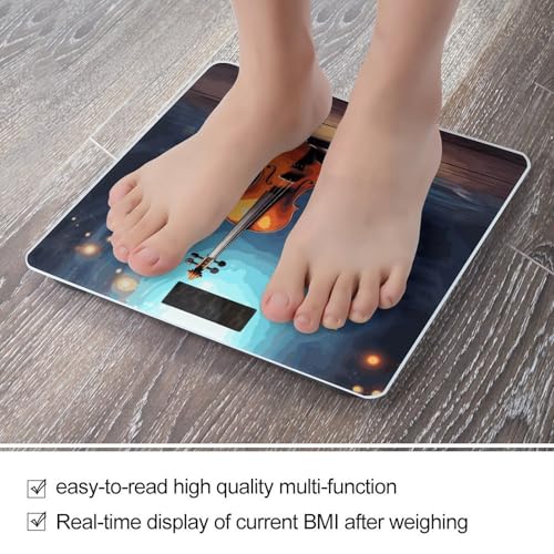 Báscula digital de baño con pantalla LCD y cinta métrica miniatura 5
