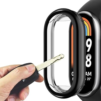 Coverzone Xiaomi Mi Band 8 ile uyumlu Ekran Koruma Tam Kapatan Önü Kapalı Serendipity Tempered Xiaomi Mi Band 8 ile uyumlu Tam Kapatan Ekran Korumalı Siyah (Siyah)
