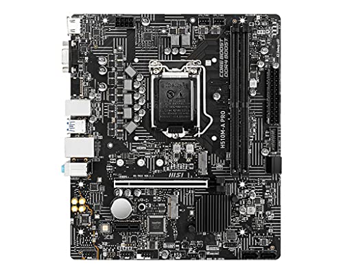 Scheda madre MSI H510M-A PRO, Micro-ATX - Supporta i processori Intel Core di 11ª generazione, LGA 1200 - 2 x DIMM (3200MHz), 1 x PCIe 4.0 x16, 1 x M.2 Gen3, USB 3.2 Gen1, 1G LAN, HDMI 2.0b