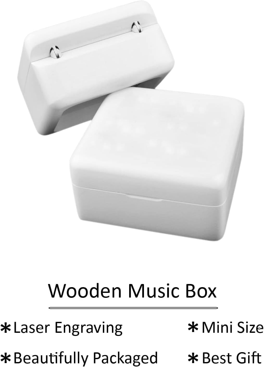 Sinzyo Vintage Wood Carved Mechanism Musical Box Wind Up Music Box Gift for Christmas Merry Go Round of Life Music Box(White Wooden Box)