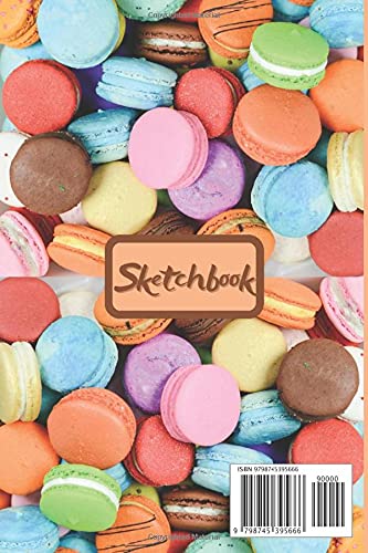 Sketchbook: Sweet Macaroon Sketchbook/Notebook, 120 Pages 6" x 9" with Blank Paper for Drawing, Doodling, Journaling, Painting, Sketching... Sketchbook for Girls, Teens and Adults image 3
