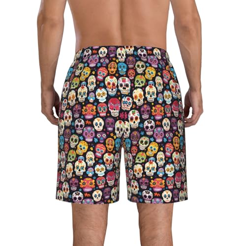 Sugar Skulls Print Print Stylish Beach Shorts Swim Trunks Lightweight Breathable Summer Outdoor Activities3