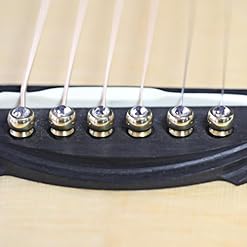 Lot de 6 chevilles de chevalet de guitare en laiton avec cristaux en verre - Les Beatles, Paul McCartney, John Lennon, RIngo Starr, George Harrison Lot de 6 chevilles de chevalet de guitare en laiton avec cristaux en verre – Image 3