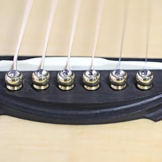 Lot de 6 chevilles de chevalet de guitare en laiton avec cristaux en verre - Les Beatles, Paul McCartney, John Lennon, RIngo Starr, George Harrison Lot de 6 chevilles de chevalet de guitare en laiton avec cristaux en verre – Image 3