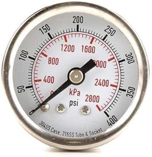 0 to 2800 Kpa, 1/8 in Npt,Pressure Gauge, 0 to 400 Psi Range, -3-2-3% Gauge Accuracy,2041002311