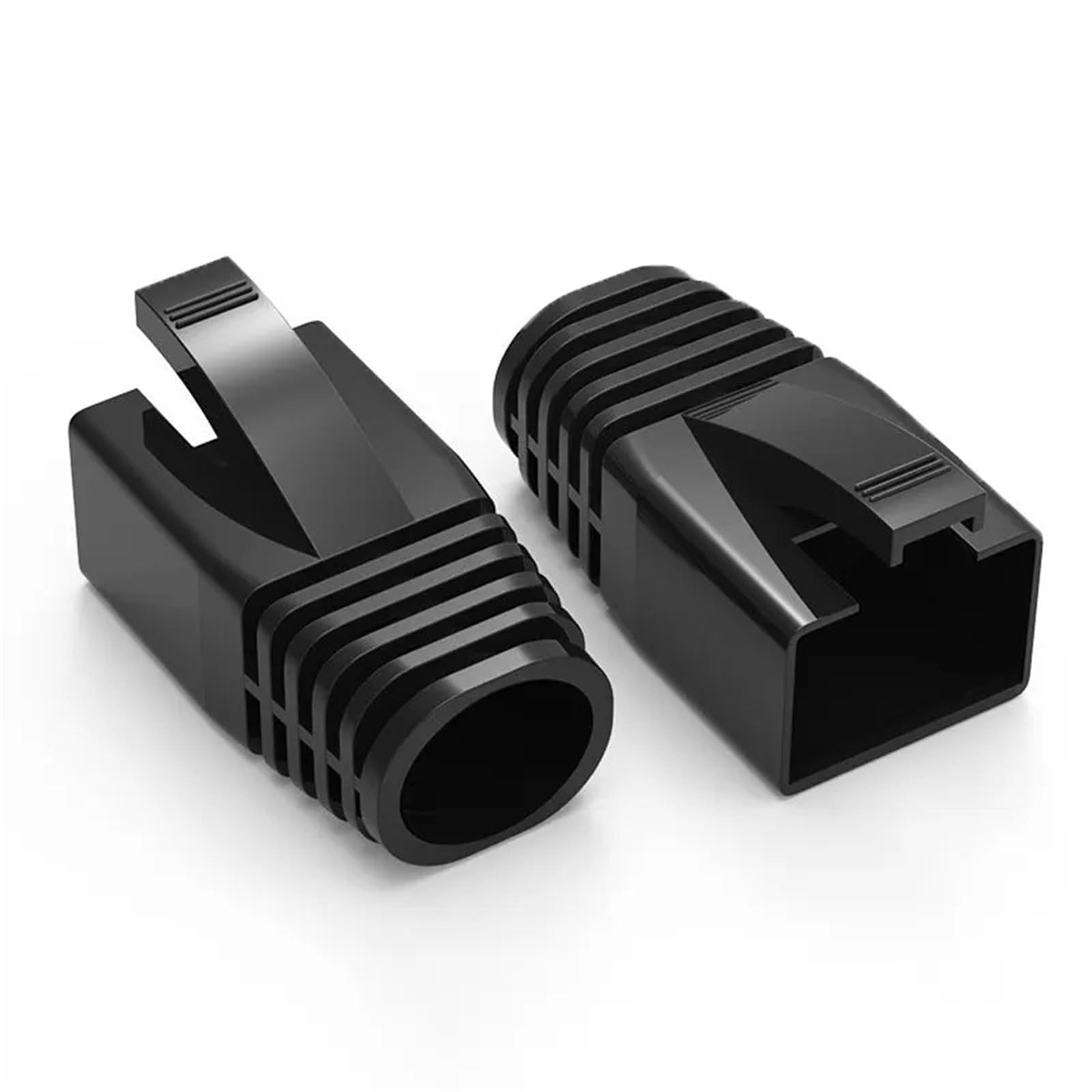 Osłony wtyczek kablowych RJ45, 150 szt., osłony odciążające złącza sieciowe Ethernet(Black,OD 7.5mm)