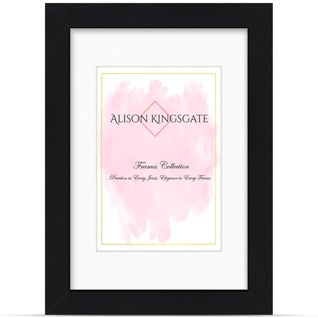 Alison Kingsgate A3 Matte Black Picture Frame with Mount for A4 Photos