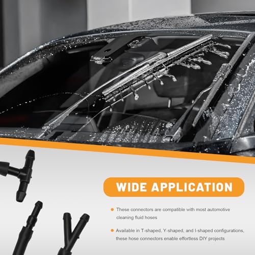 Fkewp 30 PCS Windshield Wiper Hose Connectors, I-Type Y-Type T-Type Car Windscreen Water Washer Pipe Adapter Kit, Fluid Hose Connector for Most Vehicle Windshield Washer Tubing - Thumbnail 4