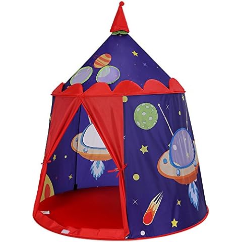 SONGMICS Blue Prince Castle Play Tent for Kids Cover