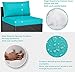 Walsunny 5 Pieces Outdoor Patio Furniture Set, All-Weather Rattan Patio Sectional Sofa Wicker Conversation Set with Glass Table and Cushions(Blue)