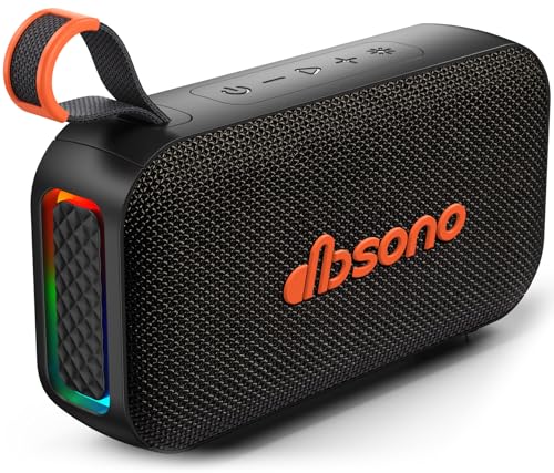 Bluetooth Speaker Stereo 20W Loud Sound: 30H Playtime, IPX5 Water Resistant, Portable Wireless Speakers, Powerful Bass, Lightshow, Birthday Gifts for Men/Adults/Teens, Beach Vacation Essentials, Black