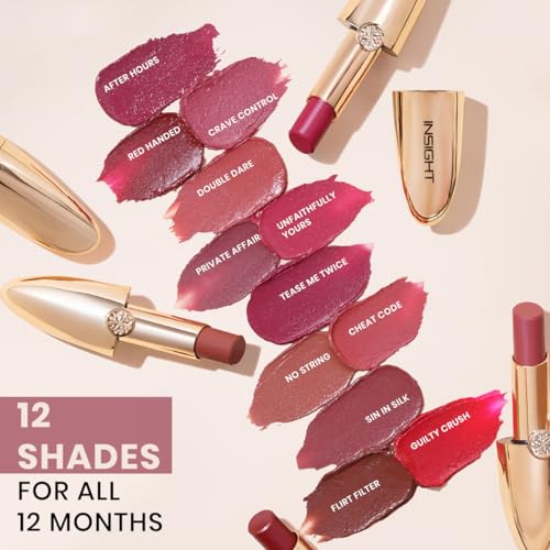 Image of INSIGHT Creme Comfort Lipstick - Double Dare | Smooth Finish | Hydrating, Nourishing, High-Shine Formula | Hyaluronic Acid & Vitamin E (3.4 g)
