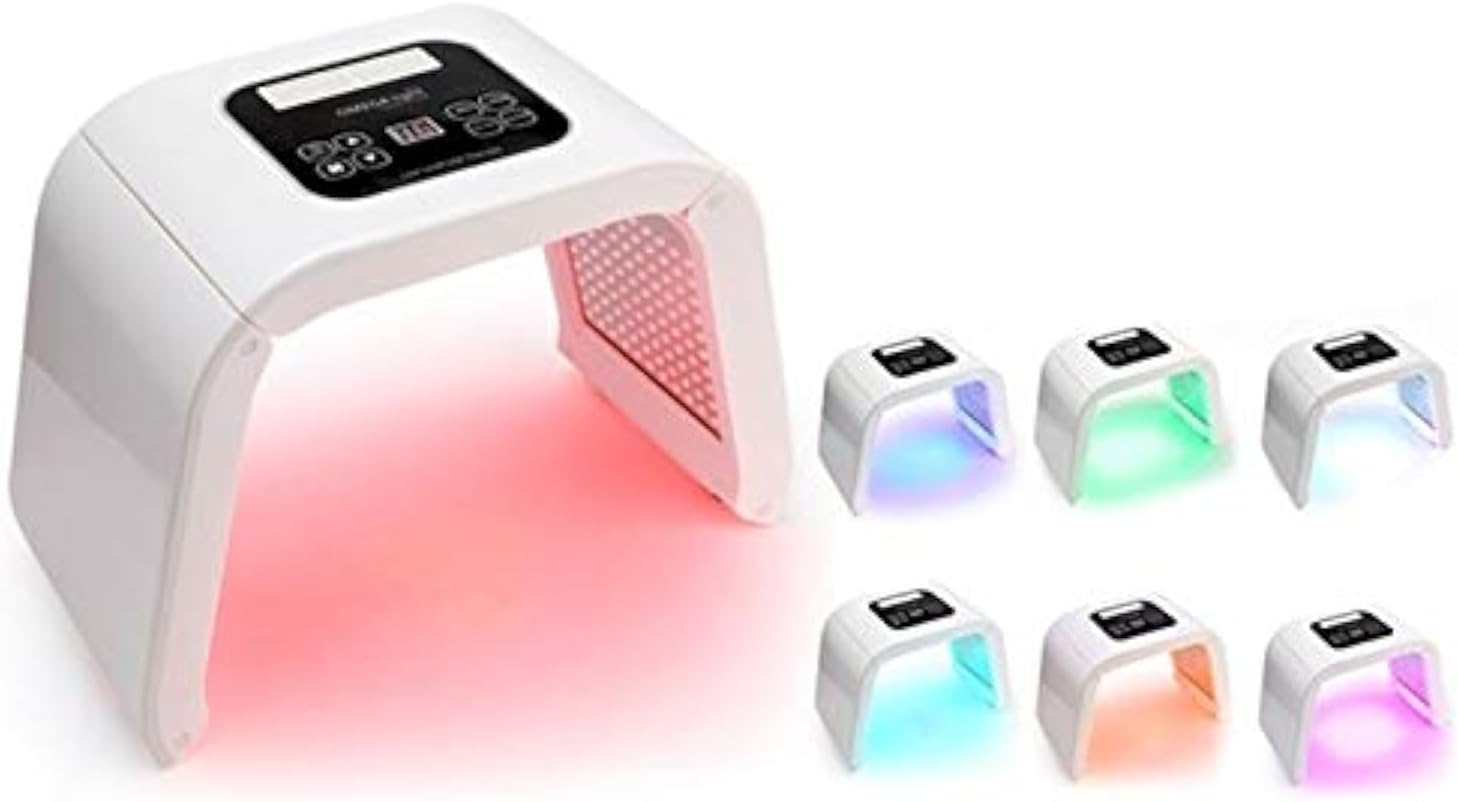 7 Colour Photon PDT Acne Therapy Machine, Removal Anti aging Skin Rejuvenation Facial Care Beauty Machine,Skin Care LED Light Therapy Treatment Machine, 7 Count (Pack of 1)