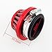 TC-Motor Red Carburetor Filter + Adapter Vstack For 23cc 33cc 43cc Goped Blade Scooter 47cc 49cc Pocket Bike Mini Dirt ATV